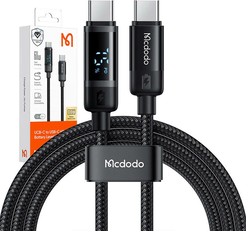 Kabllo USB-C në USB-C Mcdodo CA-5780, 1.2m, 60W, e zezë