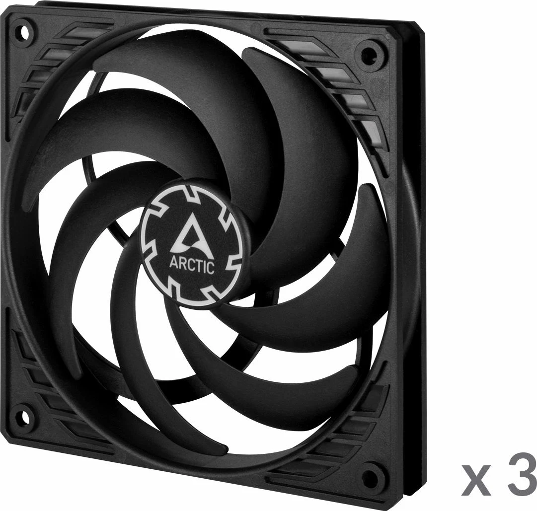 Ventilator kasë PC Arctic P12 Slim PWM PST ACFAN00275A 120mm, 3 copë, i zi