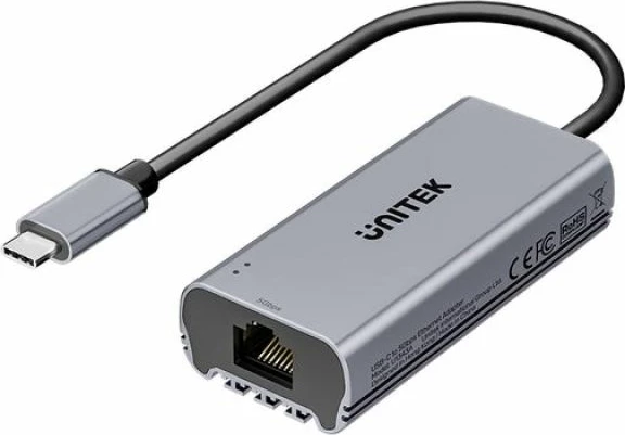 Adapter USB-C Unitek RJ45 5Gbps, gri