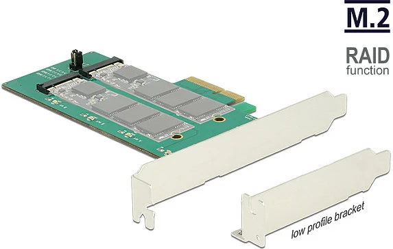 Kartë zgjerimi PCIe DeLOCK 89536, 2x M.2 SATA, RAID 0/1, 6 Gbit/s