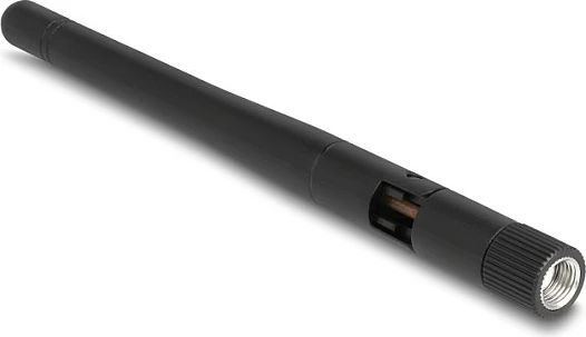 Antena WLAN DeLOCK 90150, 2 dBi, RP-SMA, 2.4/5 GHz, e zezë