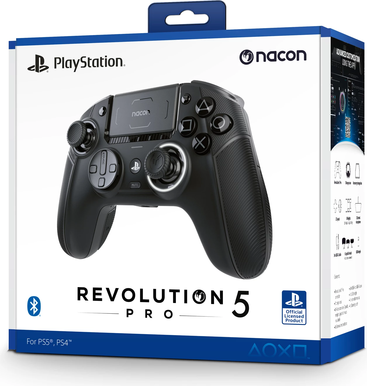 Kontroller gaming Nacon Revolution 5 Pro për PS5, wireless, Hall Effect, RGB, i zi