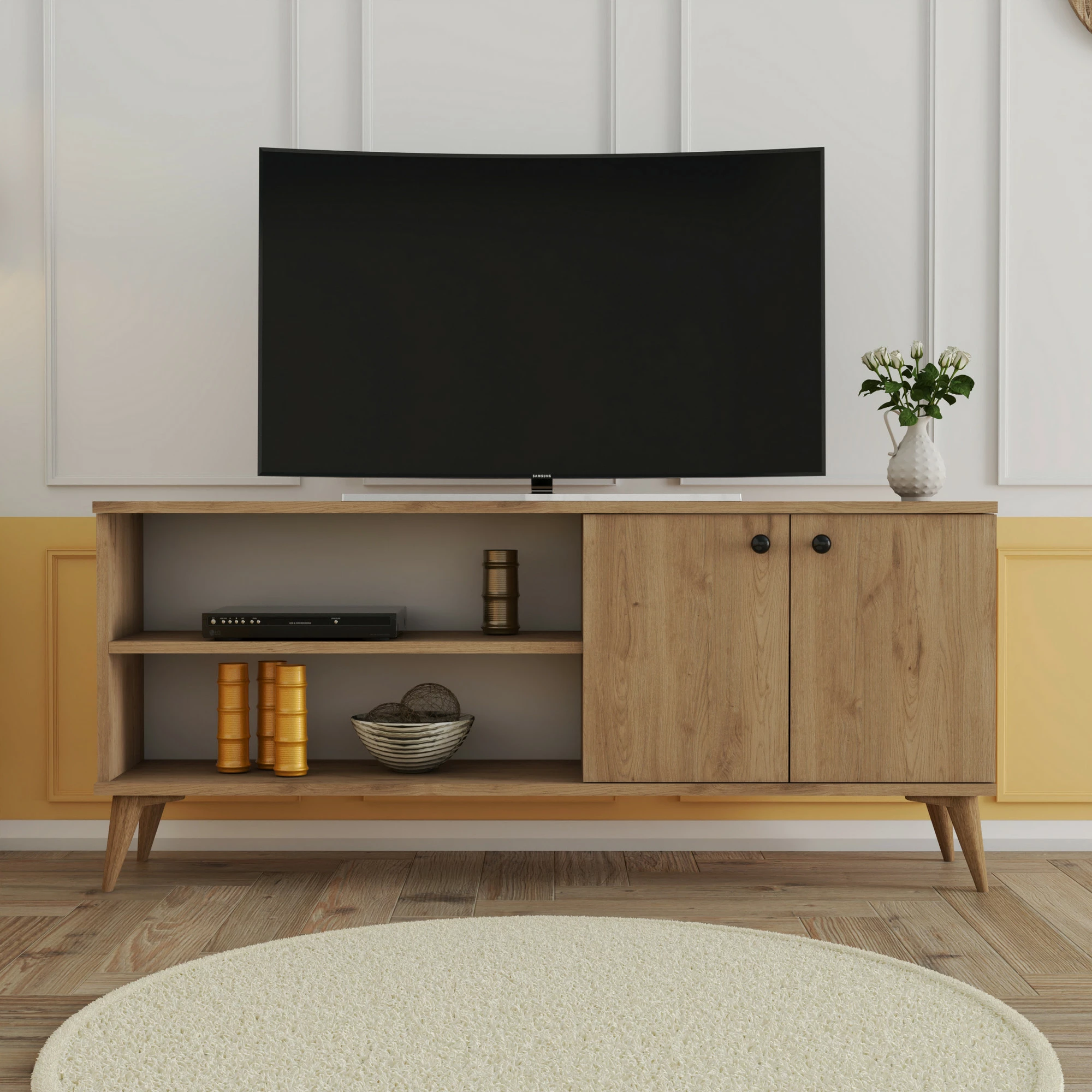 Komodë TV Hanah Home, Everest 1572, ngjyrë lisi, 138x60x29.5cm