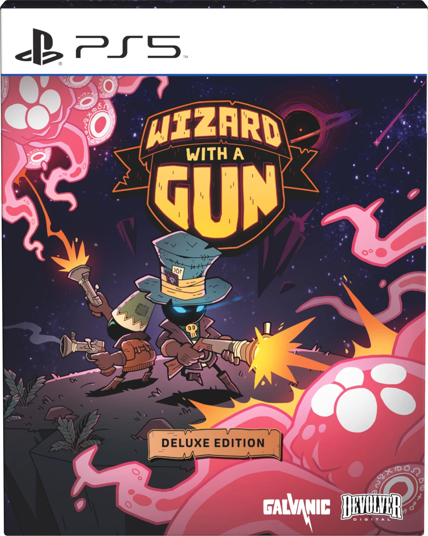 Lojë PS5 Devolver Digital Wizard With A Gun Deluxe Edition (kopje fizike + artbook 104 faqe + CD muzikë + kuti koleksionisti)