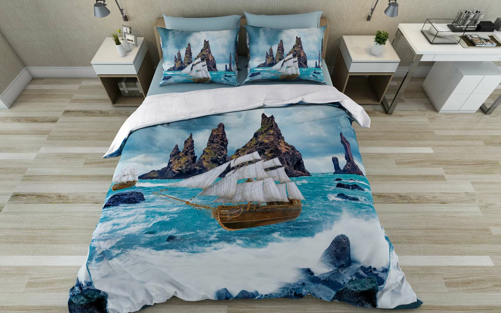 Set mbulesë jorgani për një person, L'Essentiel Linge de Maison, Ocean
