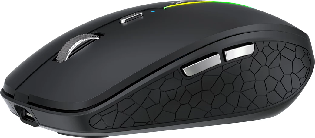 Maus wireless Wozinsky WMGK-1132, Bluetooth 5.1 + 2.4 GHz, RGB, DPI 800/1200/1600, bateri 500 mAh, i zi