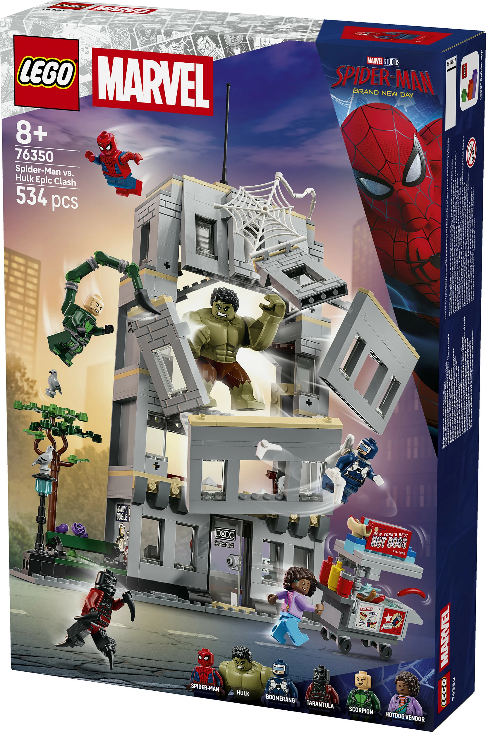 Set ndërtimi LEGO Marvel 76350 Spider-Man vs Hulk, 534 pjesë, multikolor