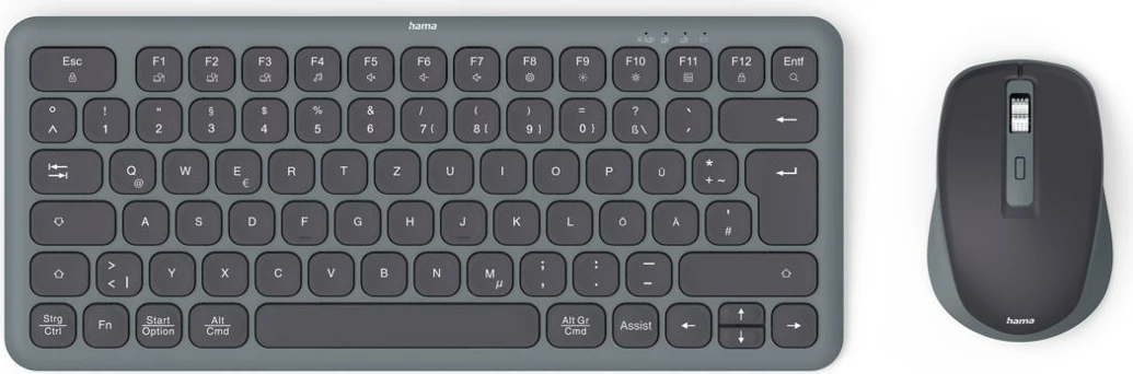 Set tastierë dhe maus Hama WKM-500, wireless, USB/Bluetooth, i zi/gri