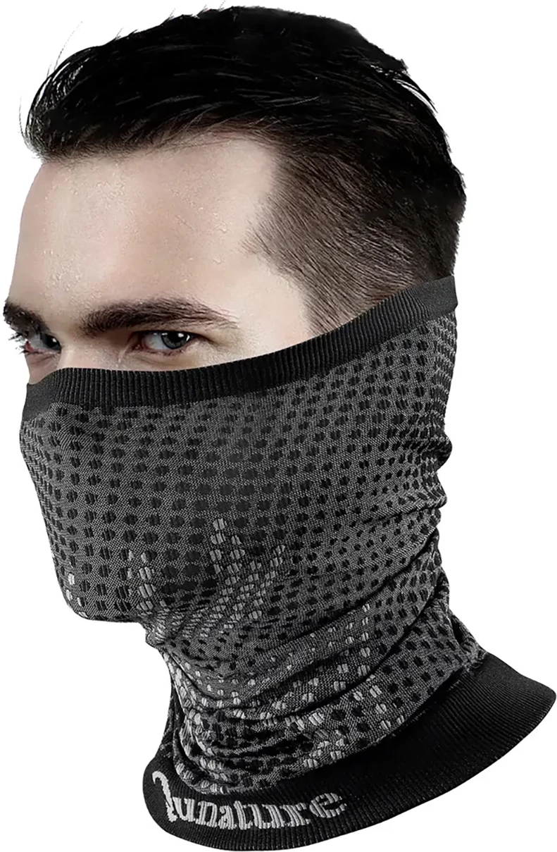 Shall i qafës / bandanë sportive Qunature 11230014002, najlon i frymëmarrshëm elastik, pa qepje, madhësi universale, e zezë