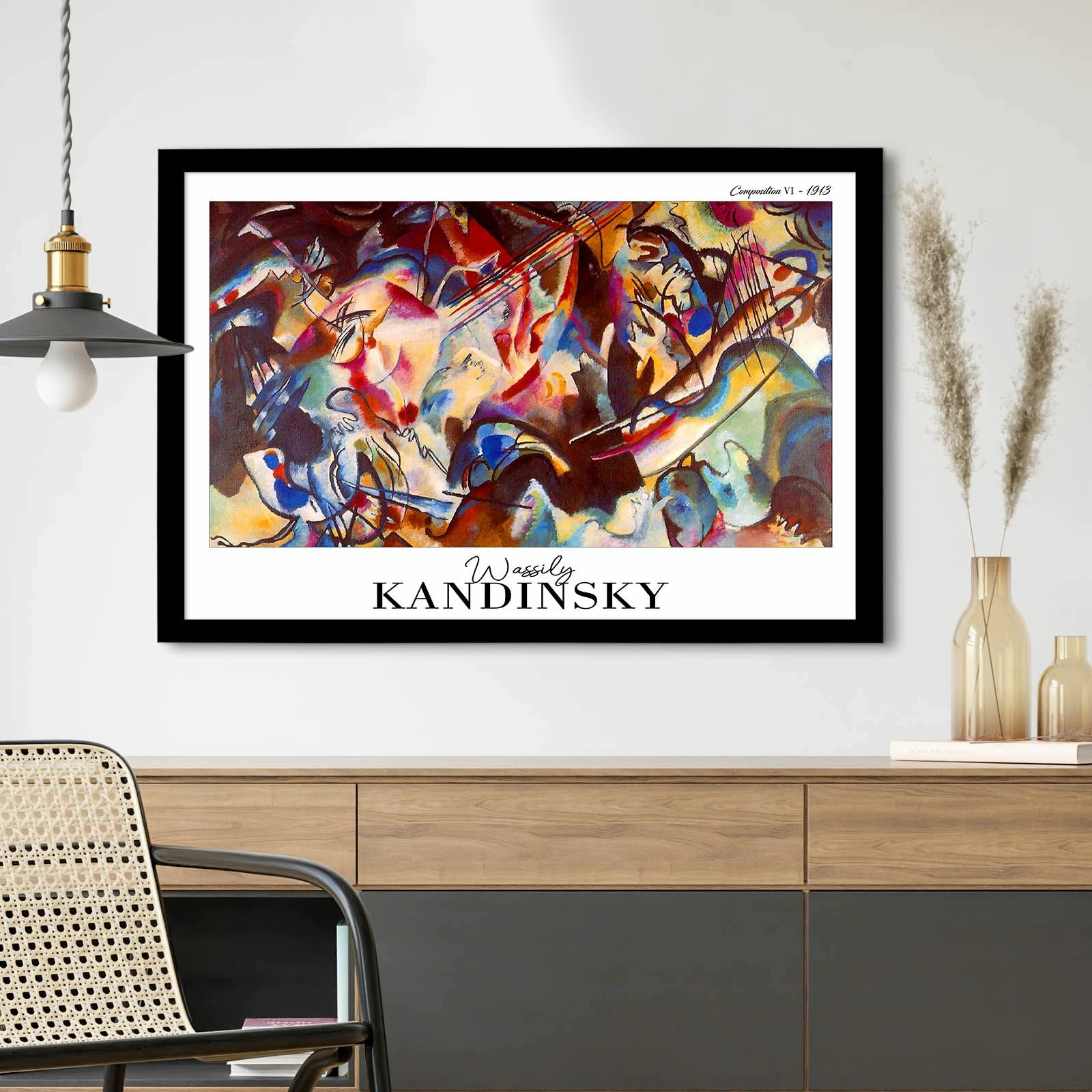 Pikturë dekorative me kornizë Wallity, 4262SYHKANDINSKY-004, shumëngjyrëshe, 42x62cm