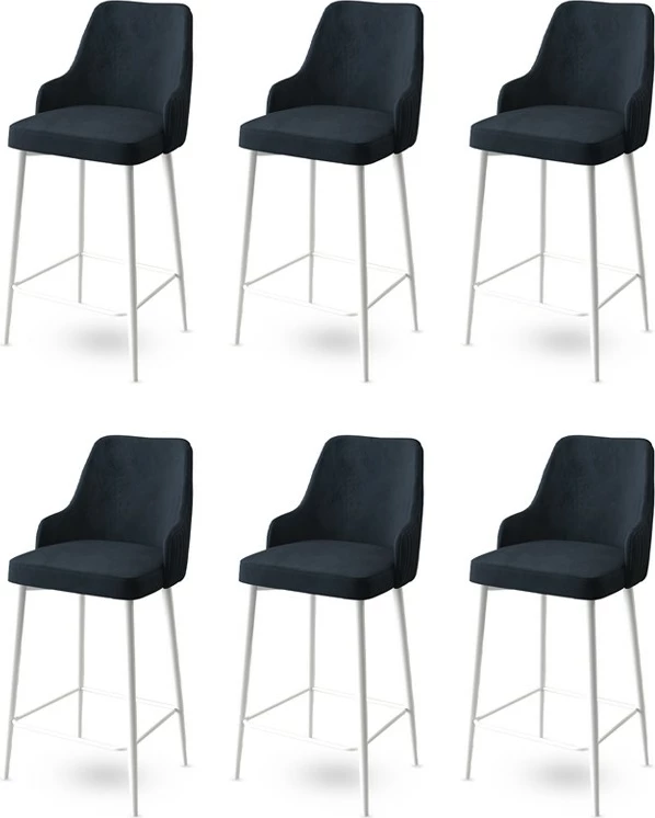 Set karrigesh për bar (6 copë), Hanah Home, Enox, antracit dhe e bardhë