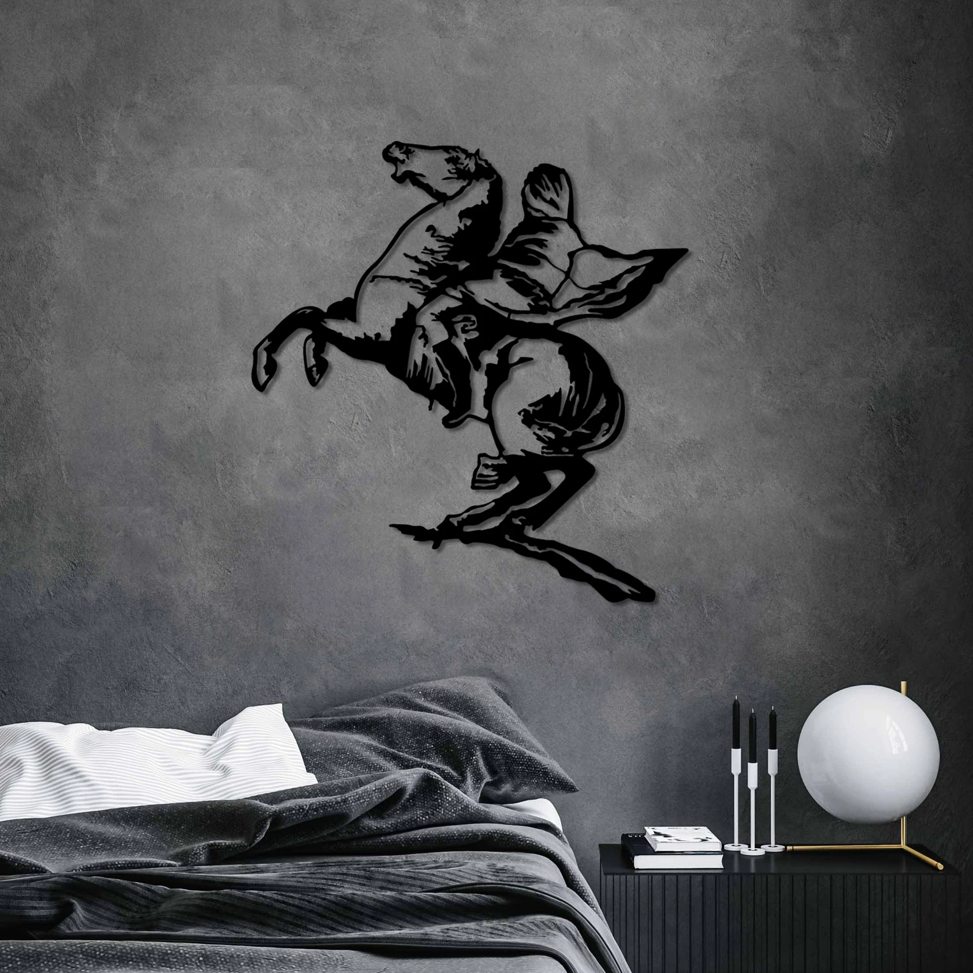 Aksesor dekorativ metalik për mur, Wallity, Banksy 10, ngjyrë e zezë