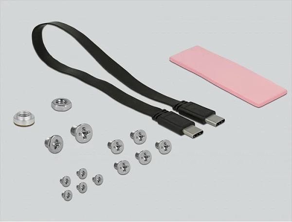 Enclosure SSD DeLOCK 42609, M.2 NVMe PCIe, USB-C 10 Gbit/s, 2.5", e zezë