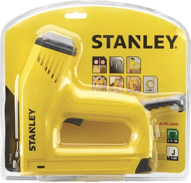 Kapëse elektrike Stanley TRE550 (6-TRE550), për kapse tip G 6-14 mm dhe tip J 12-15 mm, e verdhë
