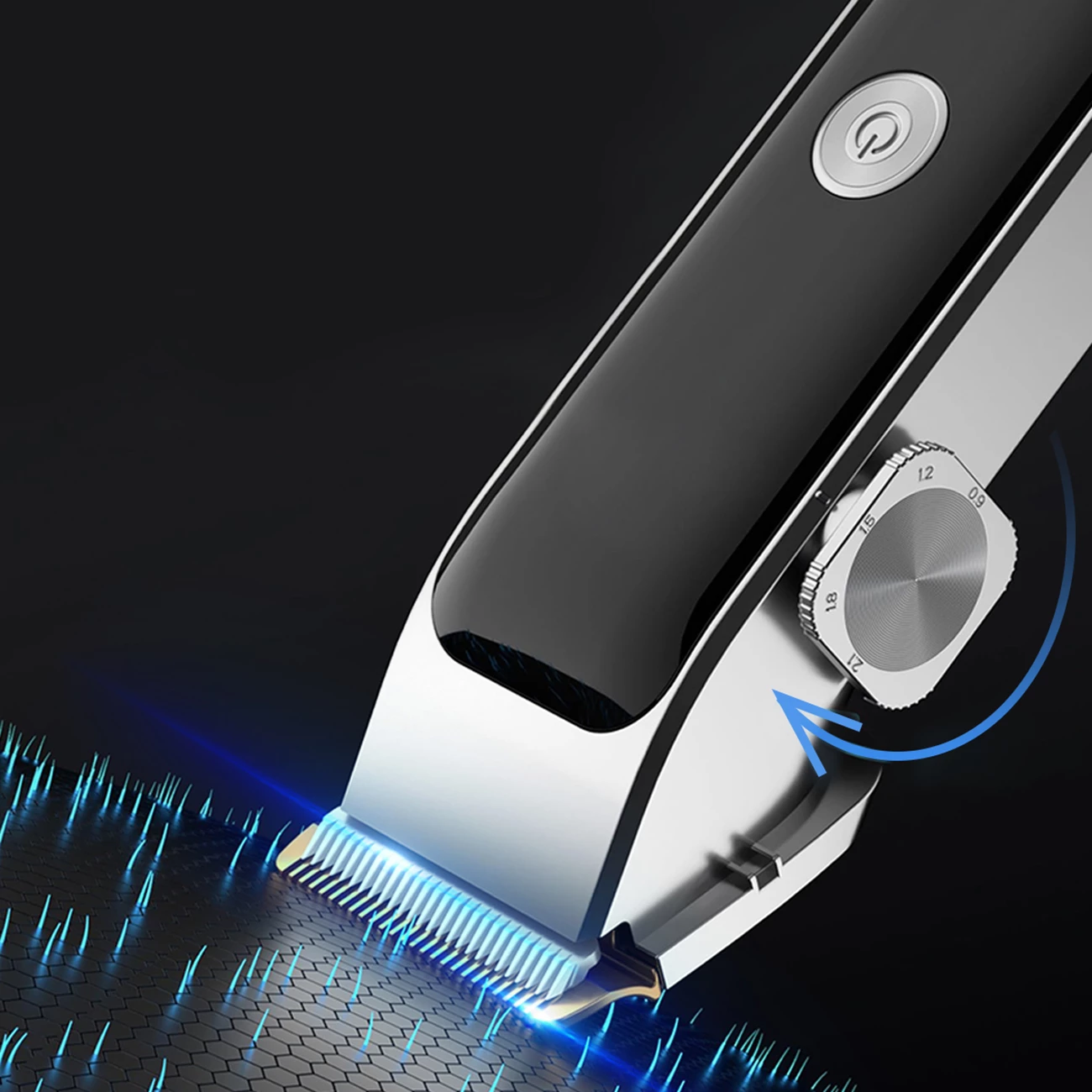 Makinë qethjeje MAXGROOM M608, motor 8500 rpm, USB-C, me ekran, set me trimmer + 7 krehra, e zezë