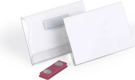 Badge Durable 811719, PVC, 54x90mm, horizontal, transparent, paketë 25 copë