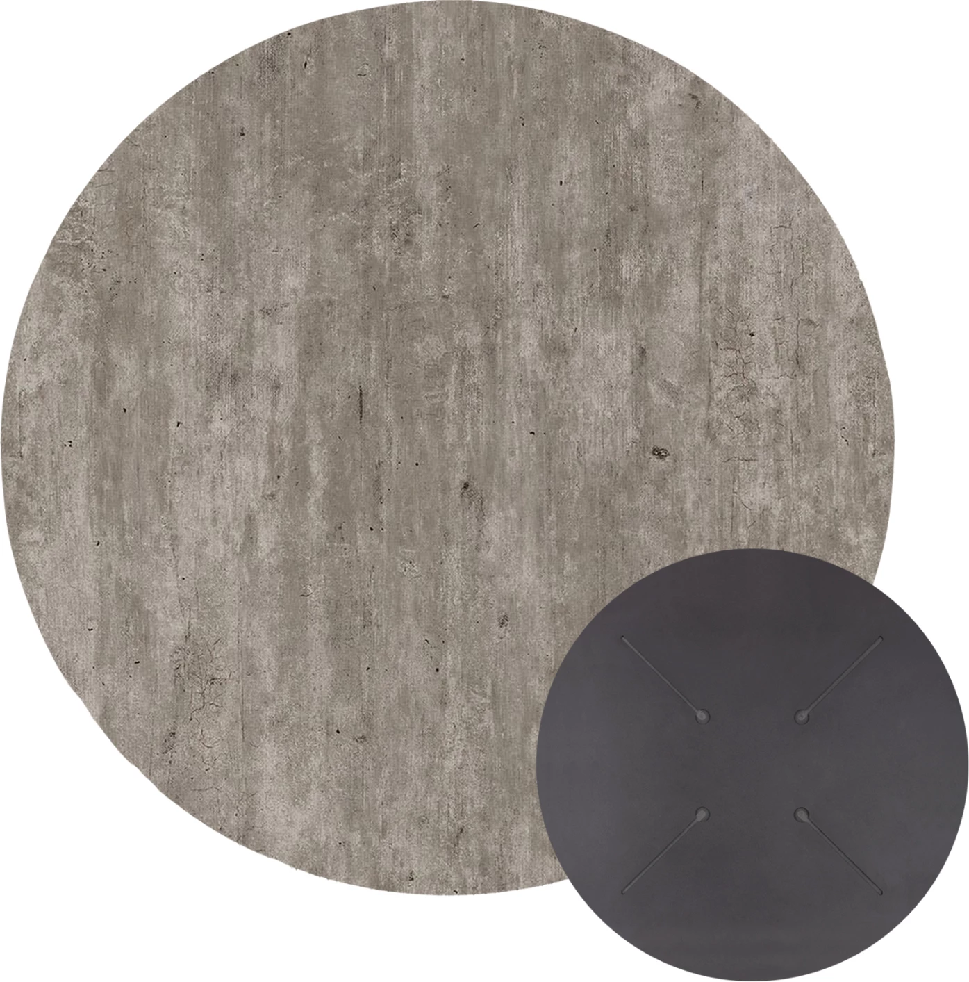 Sipërfaqe tavoline rrethore HPL, ngjyrë betoni, FH5841.37, Ø60cm, set prej 2 copë