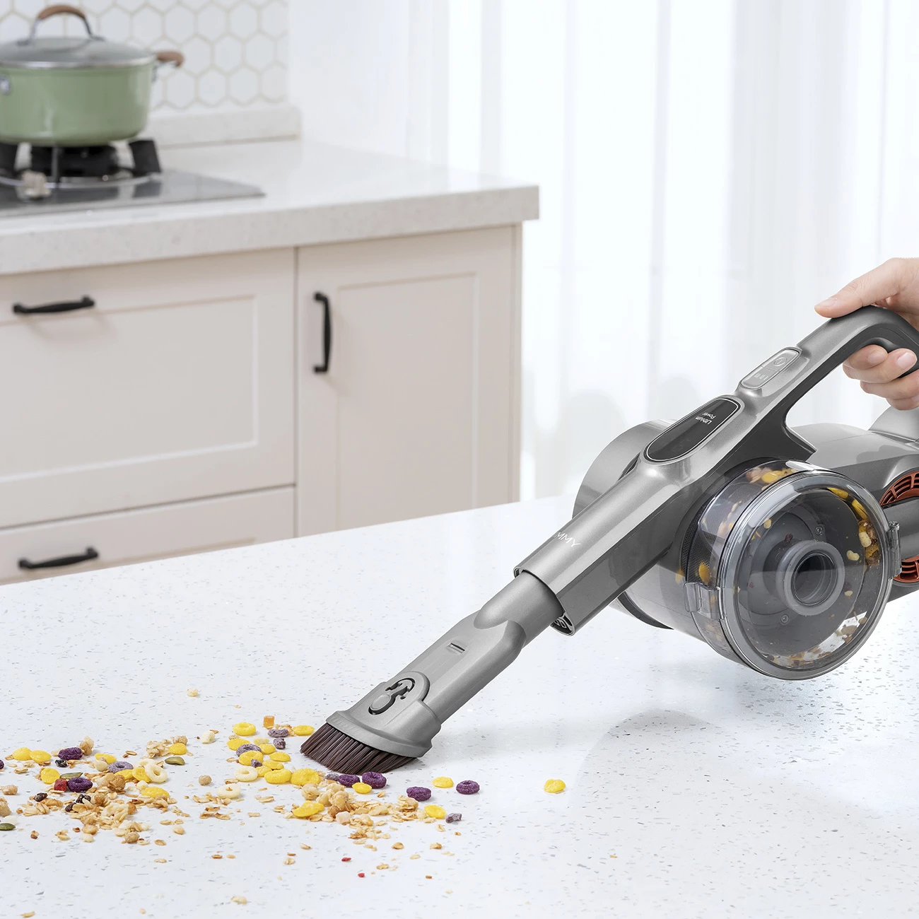 Fshesë me korrent pa kabllo JIMMY H9 Pro, 600 W, 0.6 L, gri/portokalli, me ekran LED