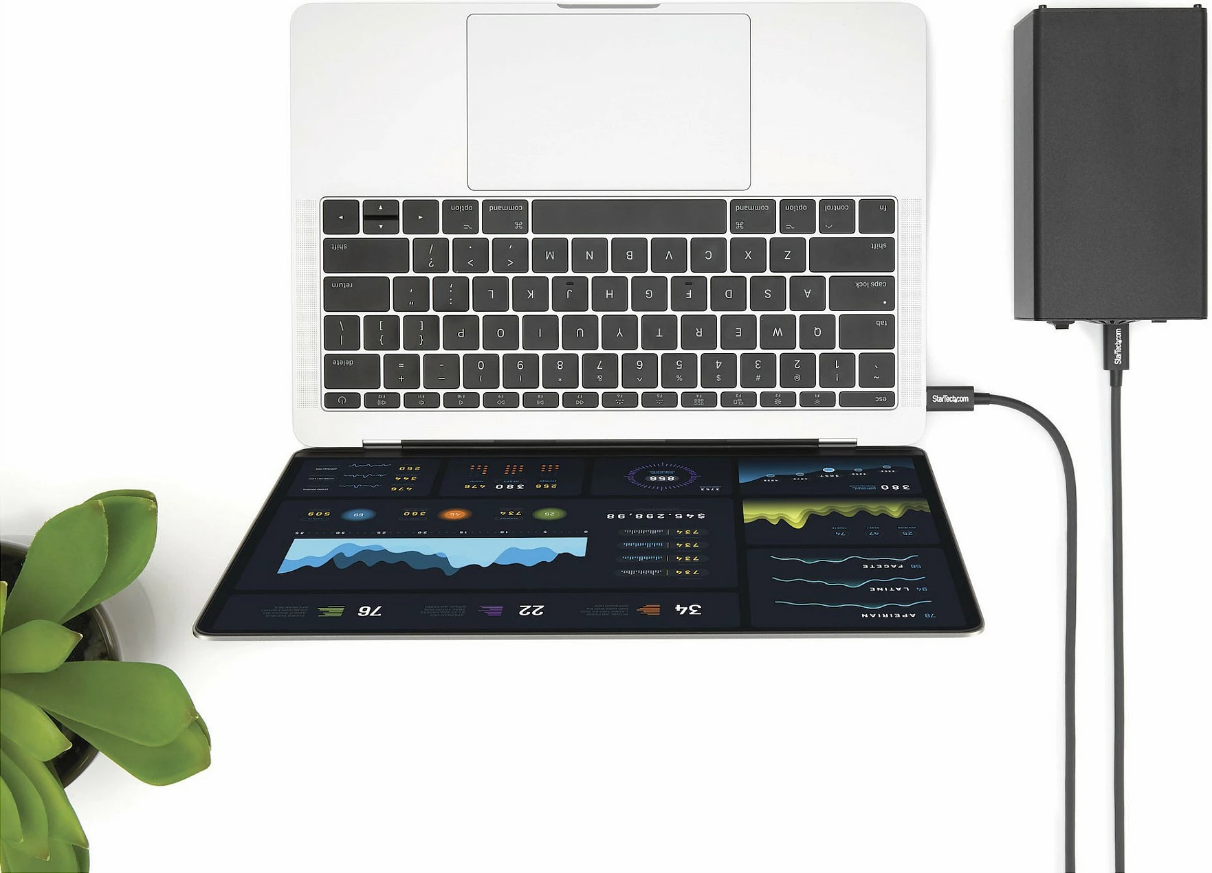 Kabllo Thunderbolt 3 StarTech TBLT3MM2M, USB-C, 2m, 20Gbps, 4K 60Hz, e zezë