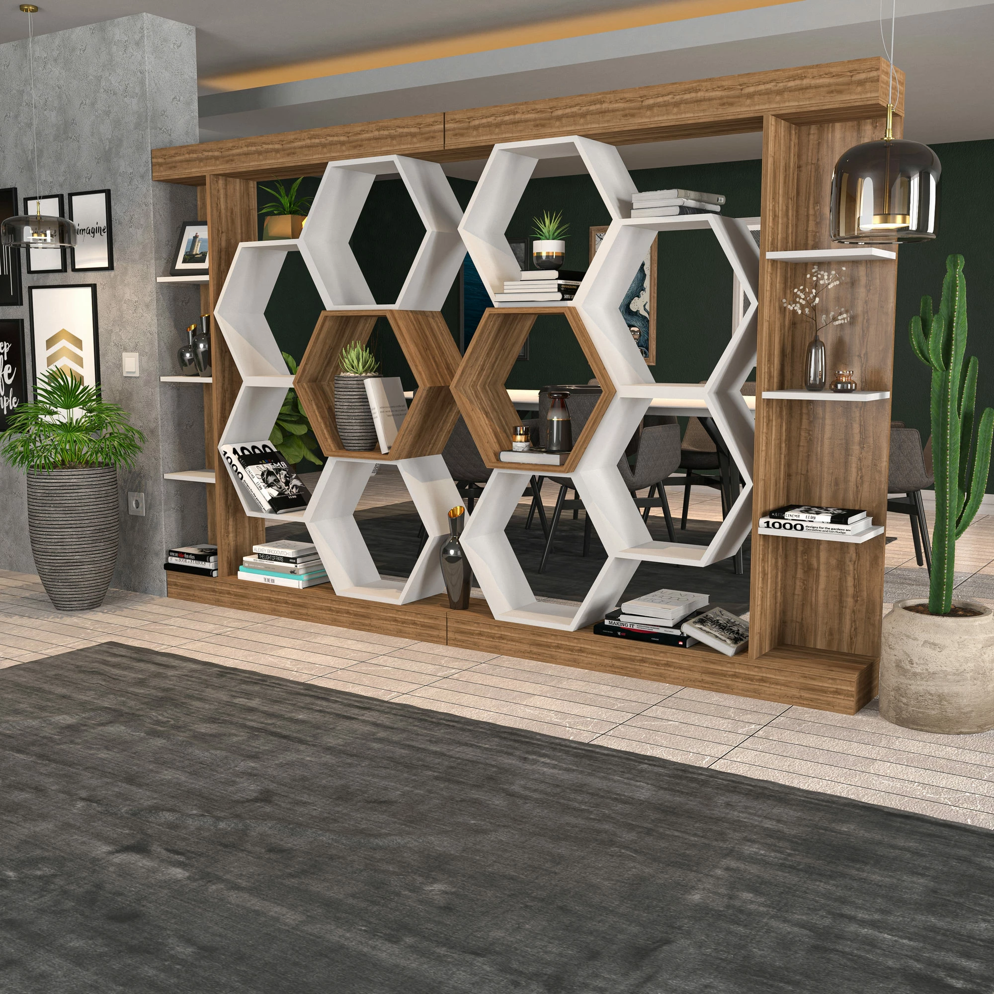 Raft librash Hanah Home, Sueno, bardhë dhe arre