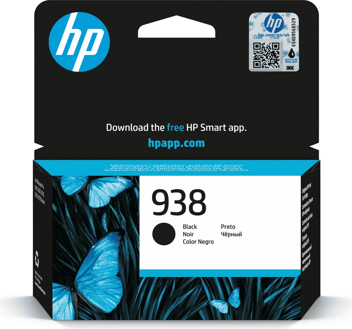 Fishek boje, HP, 938 4S6X8PE, rendiment 1450 faqe, standard, e zezë