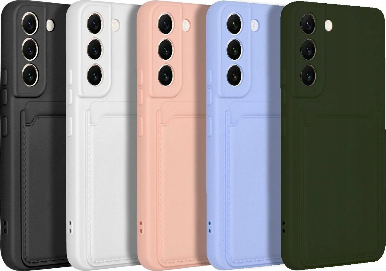 Mbështjellës OEM Forcell Card Case për Samsung Galaxy A14 5G / A14 4G, silikon, me xhep karte, mbrojtje kamere, me xham të kalitur H9 9H, set 2-në-1, e gjelbër