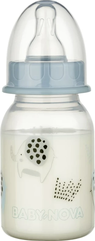 Shishe PP e drejtë me qafë standarde Baby Nova, 120 ml