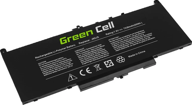 Bateri Green Cell për Dell Latitude E7270/E7470, LiPo 7.6V, 4 qeliza, e zezë