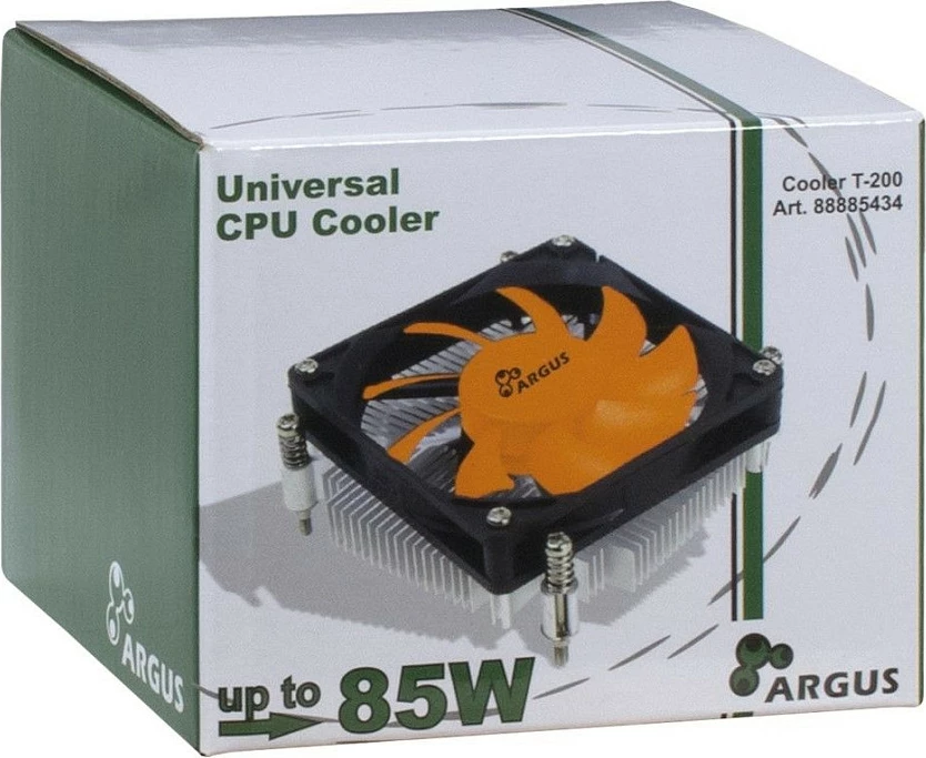 Cooler Inter-Tech Dynatron Argus T-200, 8 cm, 600-1800 RPM, zezë/portokalli