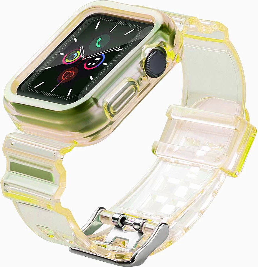 Rrip dhe mbështjellës Hurtel për Apple Watch 4/5/6/SE 40mm, TPU, e verdhë