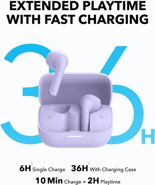 Kufje wireless Anker Soundcore K20i, Bluetooth 5.3, 6h/36h, IPX5, me kuti karikimi, vjollcë