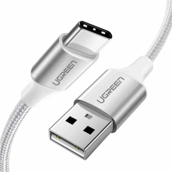 Kabl USB 2.0 USB-A në USB-C UGREEN 60133 2m, polybag, i bardhë