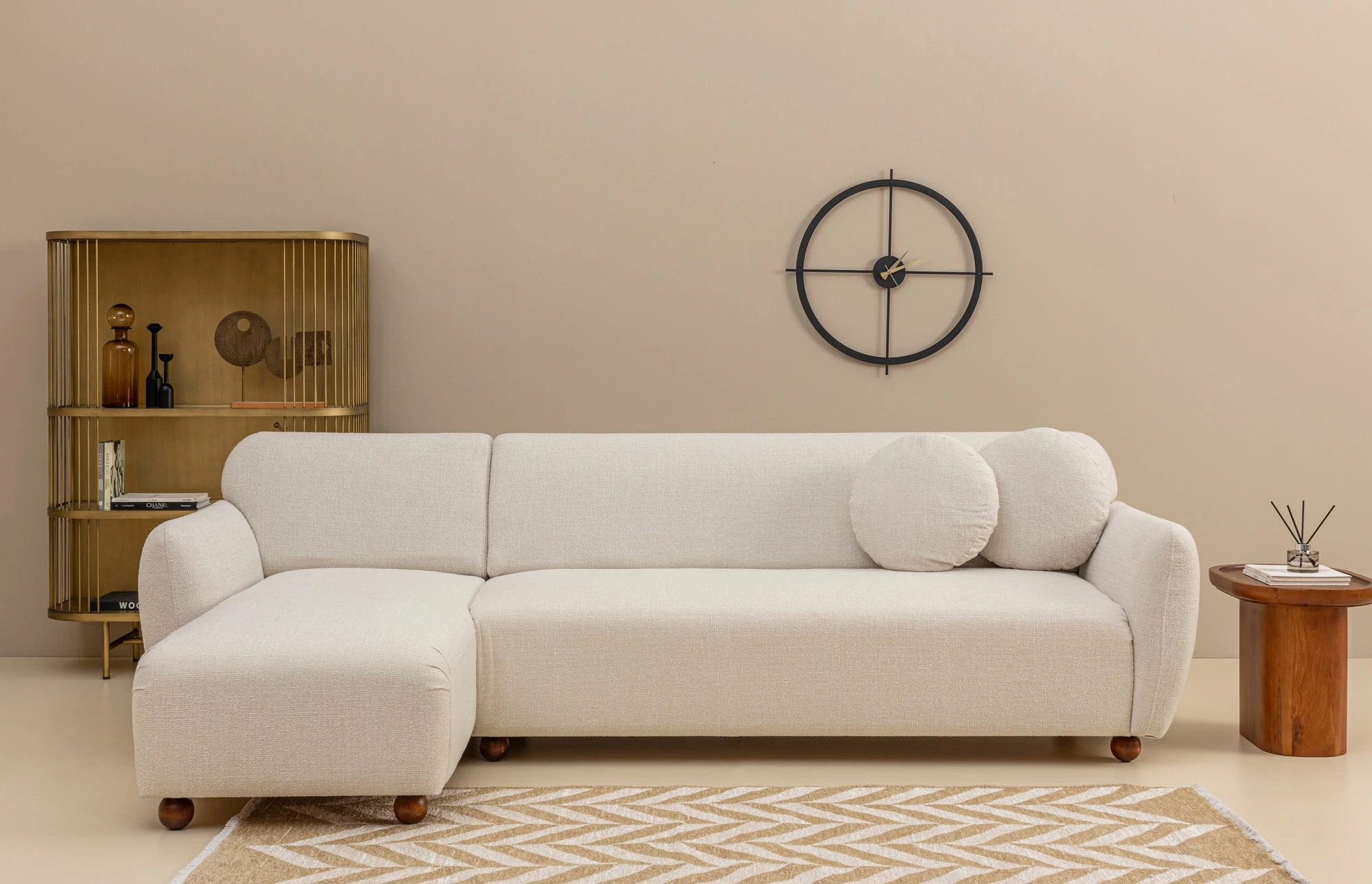 Këndare Eddy majtas, ngjyrë e bardhë, Atelier del Sofa
