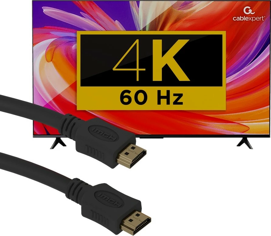 Kabllo HDMI Gembird CC-HDMI4L-0.5M High Speed me Ethernet 0.5 m, e zezë