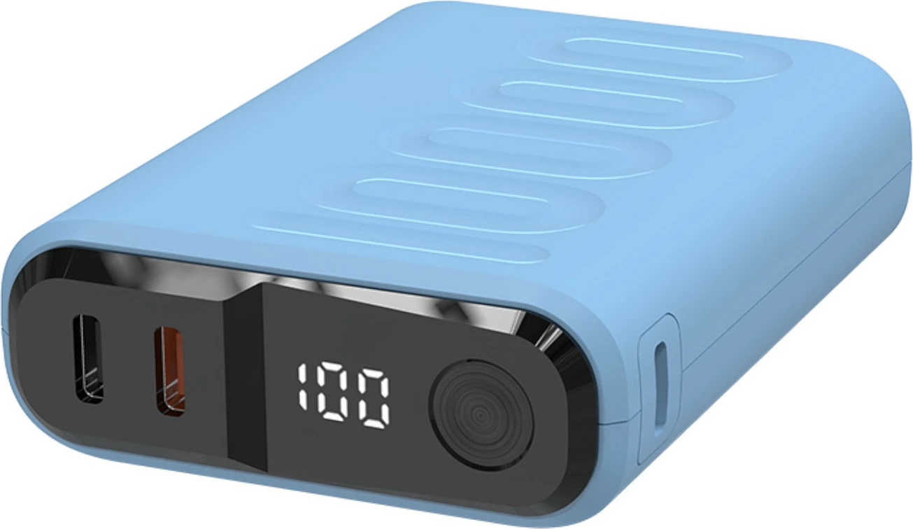 Power bank RealPower PB-10000C PD+, 10000 mAh, USB-C, ekran, vjollcë