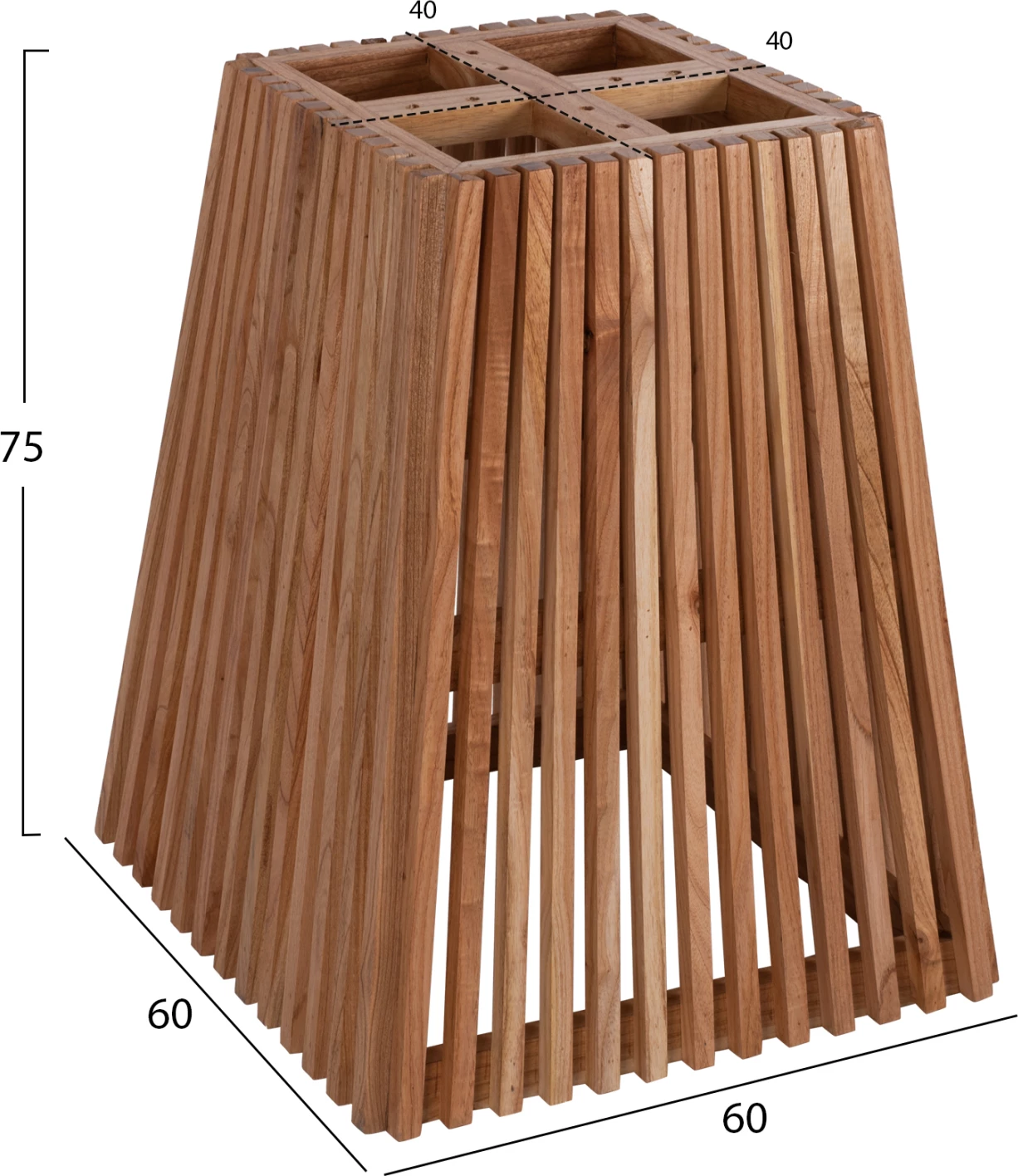 Bazë tavoline katrore për brenda, dru MINDI, FH9460.01, 60x60x75H cm