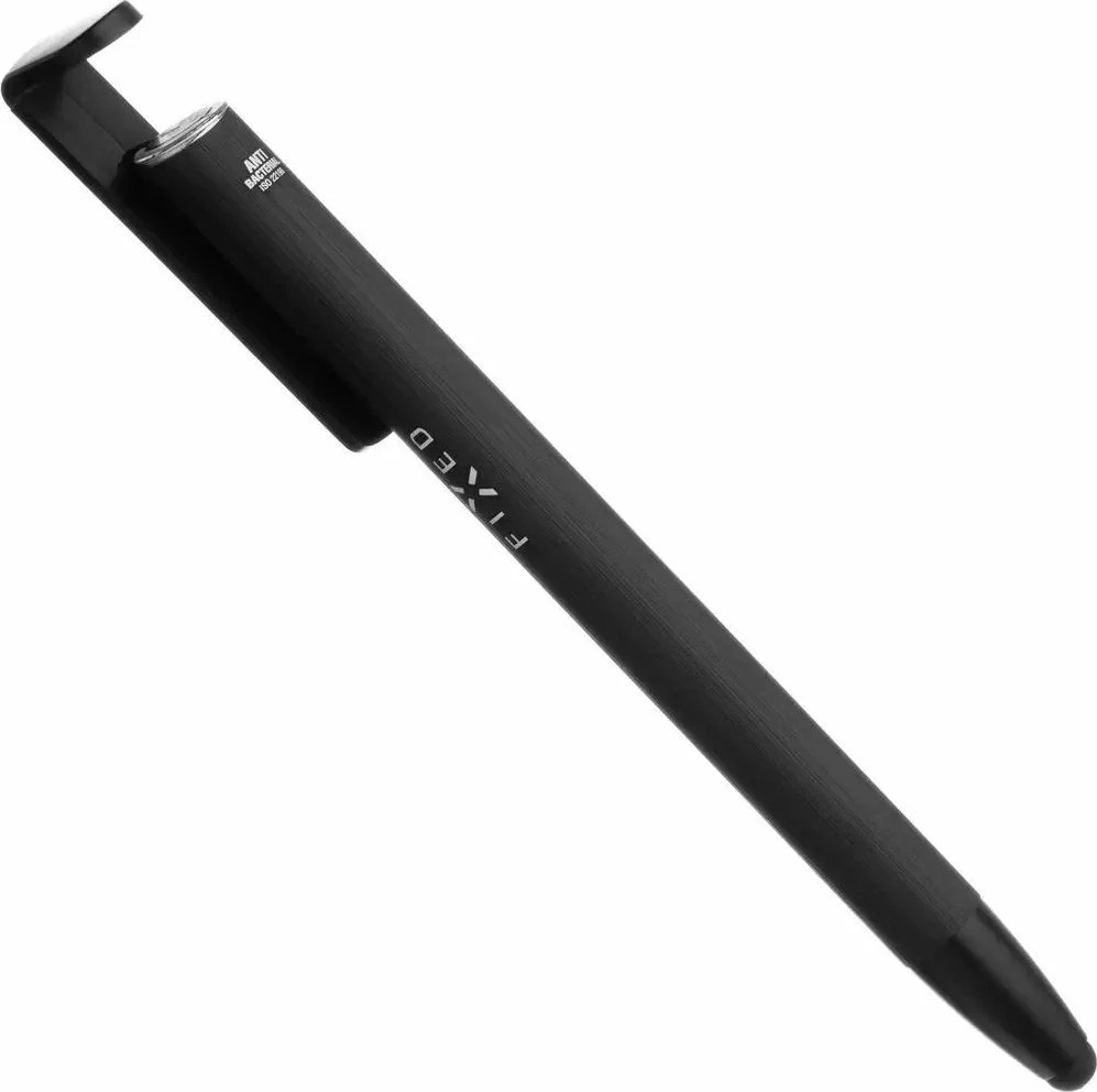 Stilolaps 3-në-1 Fixed, stilus + laps + mbajtëse, rimbushje blu, trup alumini, sipërfaqe antibakteriale, i zi, 1 copë