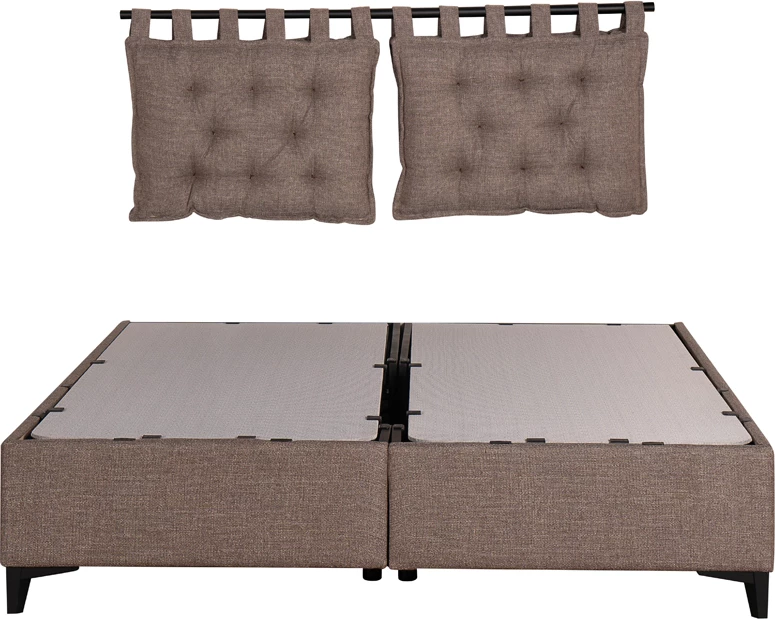 Set jastëkësh për shpinë krevati, 2 copë, ngjyrë gri-kafe, 70x10x50