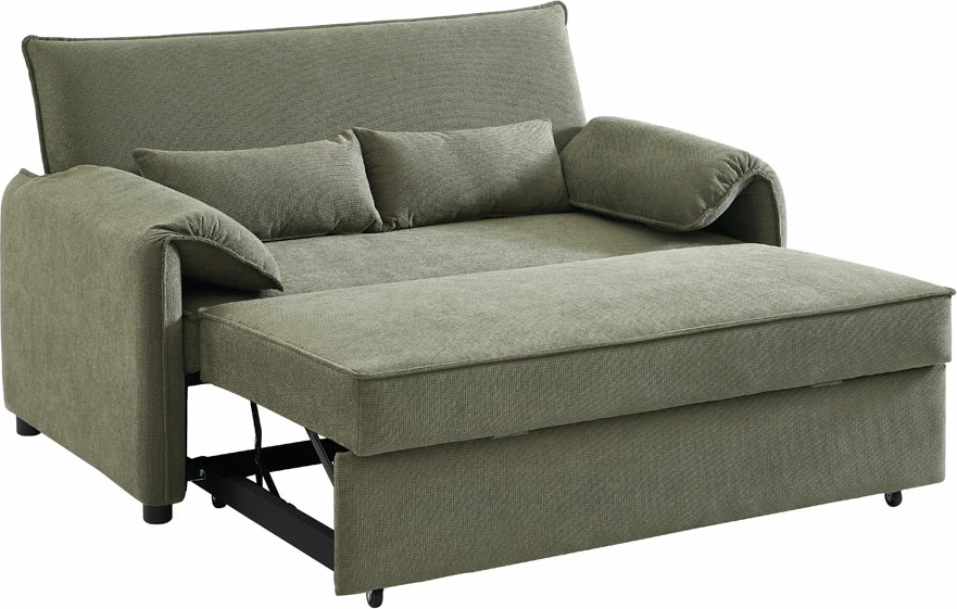 Krevat-sofë Rubik, 3 vende, ngjyrë e gjelbër, 161x84x92