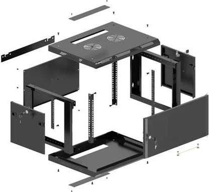 Kasë rack LANBERG 19" 4U, 600x600mm, e zezë, derë metalike
