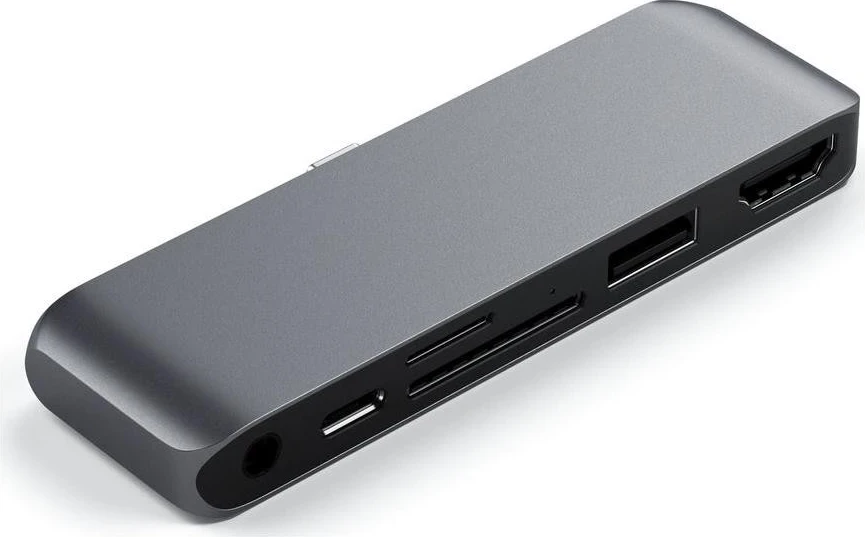 Docking station Satechi USB-C (USB-C 60W, 4K HDMI, USB-A, czytnik kart micro/SD, jack port) (gwiezdna szarość)
