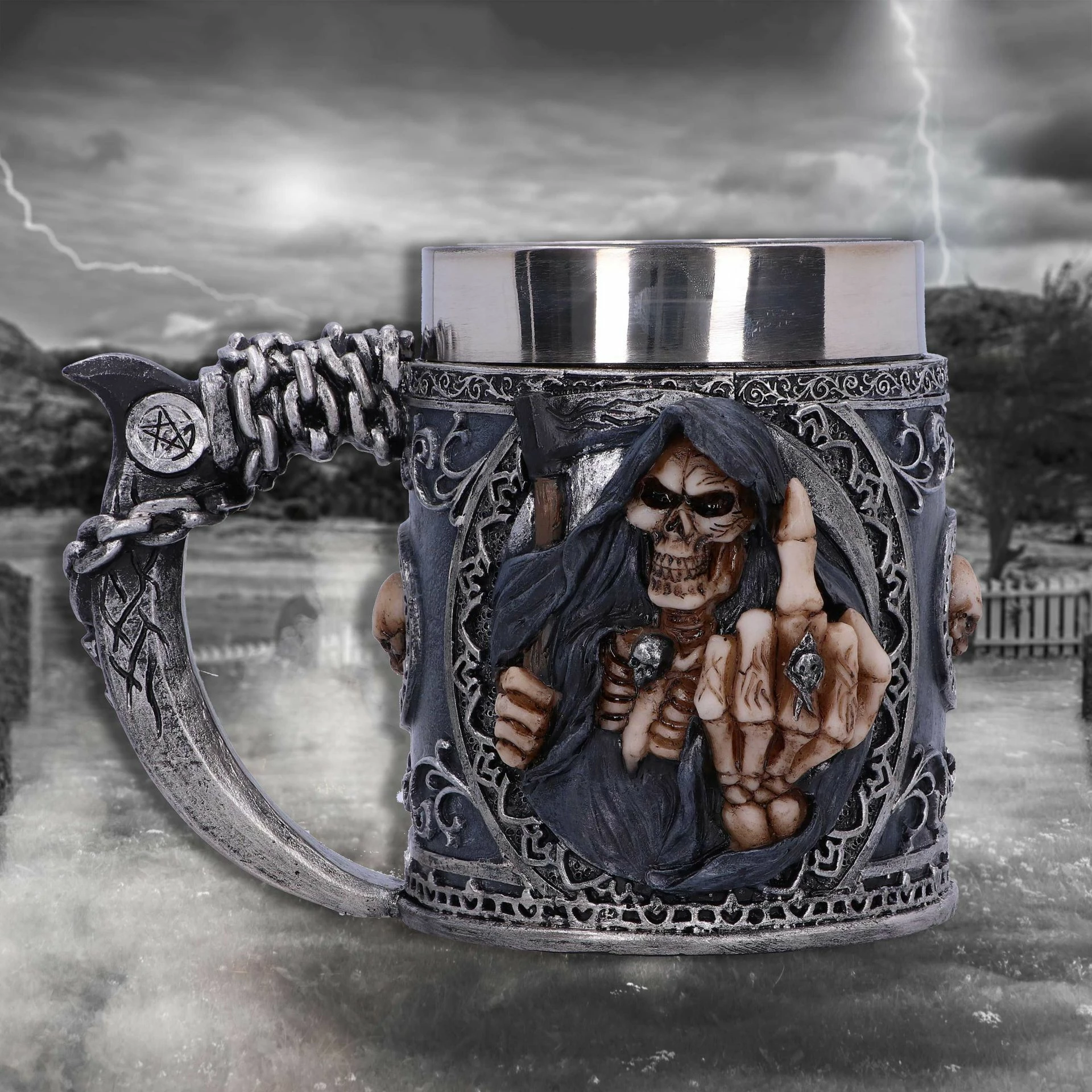 Mug koleksionist NEMESIS NOW Curse, rezinë, i pikturuar me dorë, insert inox