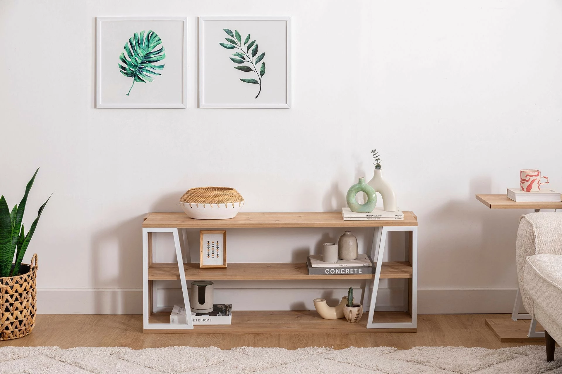 Komodë TV Hanah Home, Lissa Rafli, e bardhë dhe safir