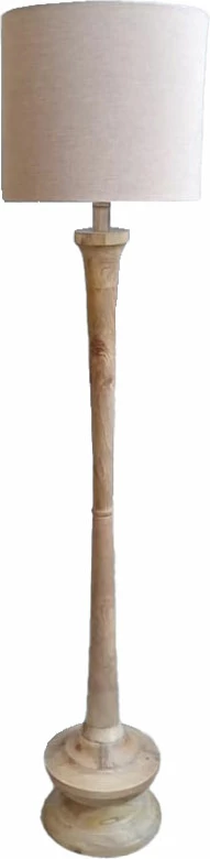 Llambë dyshemeje VICENTE, dru natyral, pëlhurë bezhë, 25x25x160cm