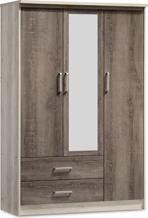 Dollap Olympus me 3 dyer dhe sirtarë+pasqyrë, ngjyrë castillo-toro, 120x57x183