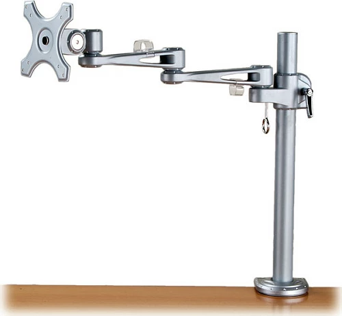 Krah monitori VALUE Single LCD Monitor Arm, VESA 75x75/100x100, 10 kg, me kapëse tavoline, argjend