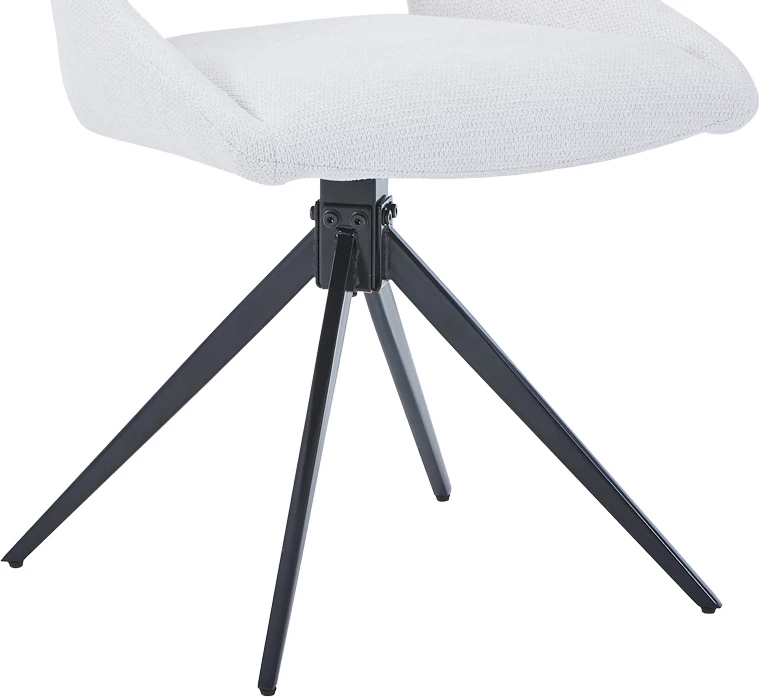 Karrige rrotulluese Luciano I, ngjyrë bezhë, këmbë metalike të zeza, 52.5x54x85cm