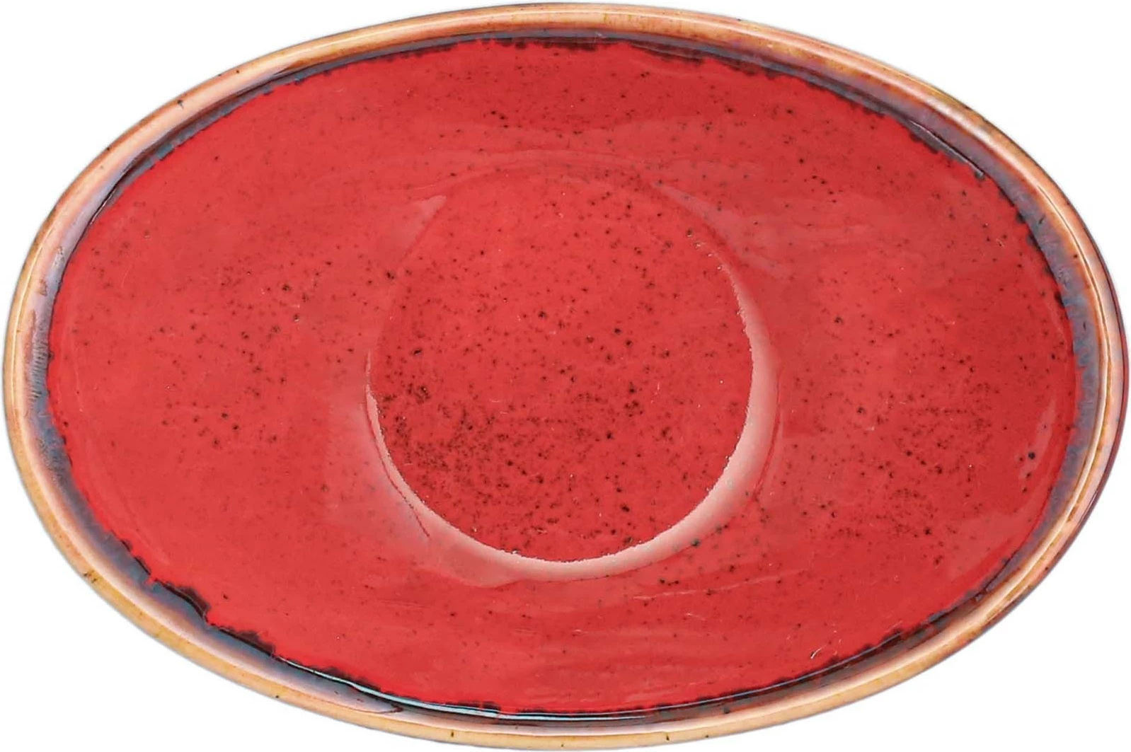 Pjatë mini ovale Porland Seasons Magma 110 mm porcelan, set 6 copë, e kuqe