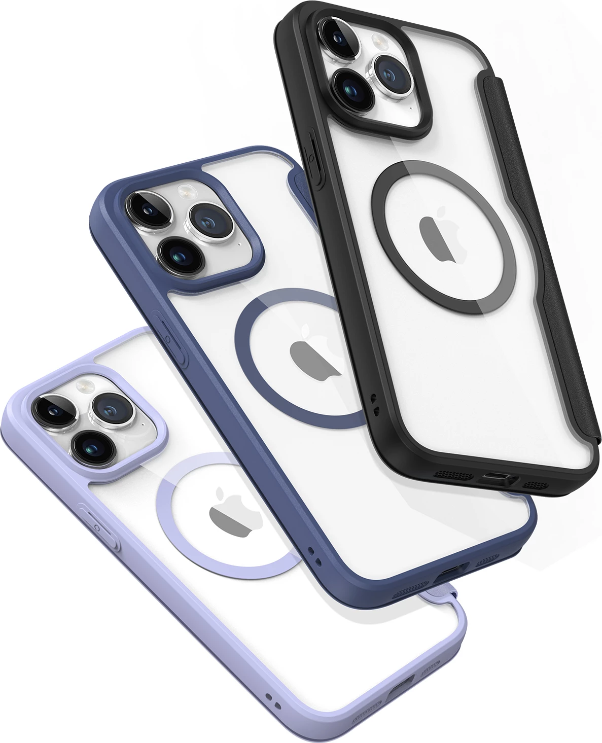 Mbështjellës Dux Ducis Skin X Pro për iPhone 15 Pro, MagSafe, Flip, Blu