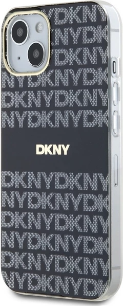 Mbështjellës DKNY IML Mono & Stripe MagSafe për iPhone 15/14/13, i zi